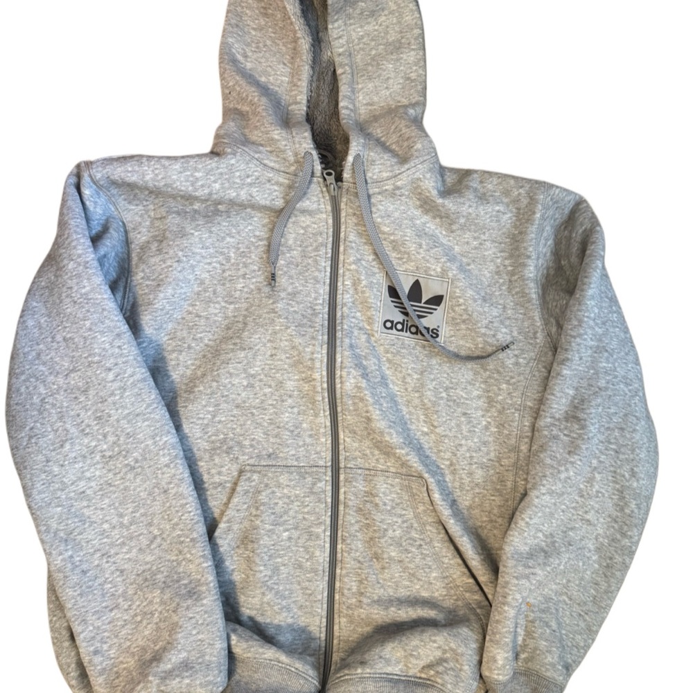 Adidas Heather Gray Hoodie with Logo